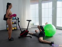 Fitness Rooms - Naked gym babe rides bike and cock - 10/22/2018